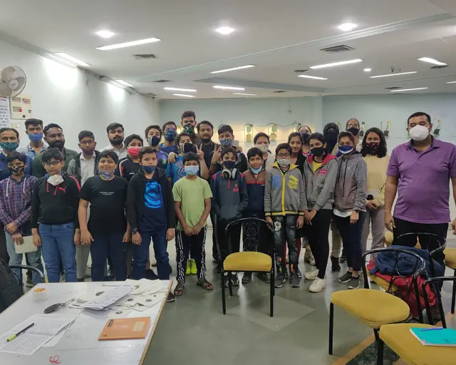 A school batch at the range after their first session