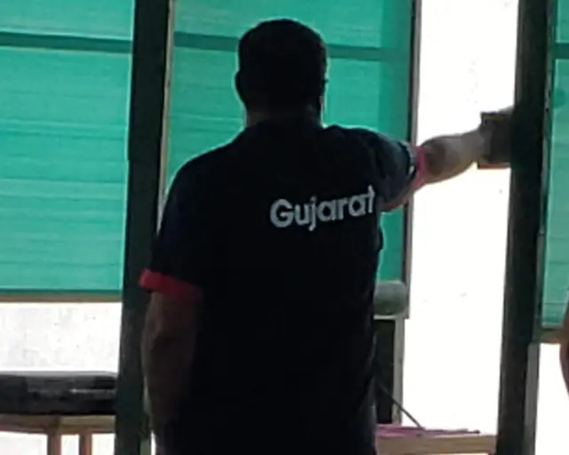 Silhouette of a Gujarat pistol shooter on the line