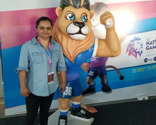 Coach Pankti Rajput at the 36th National Games, Gujarat